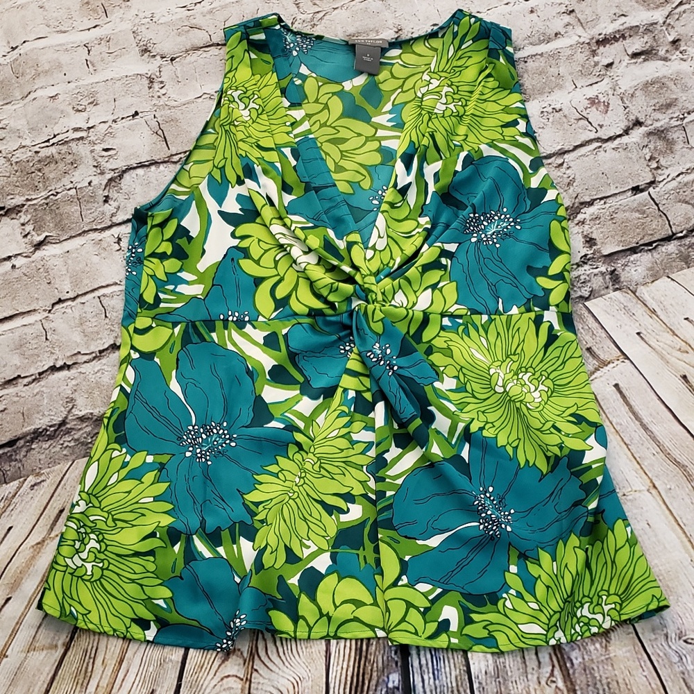 Ann Taylor Sleeveless Tie Knot Blouse